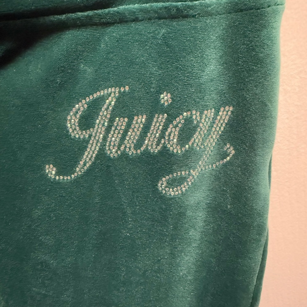 Juicy Couture Women's Evergreen Green Velour Hoodie & Pants Set size L - Picture 3 of 10